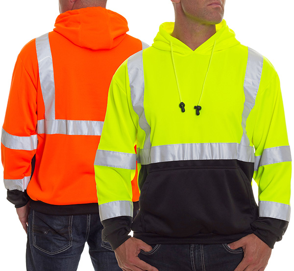  Reflective Apparel High Visibility Pullover Safety Hoodie -  ANSI Class 3, Adjustable Hood - Lime/Navy, Small : Tools & Home Improvement