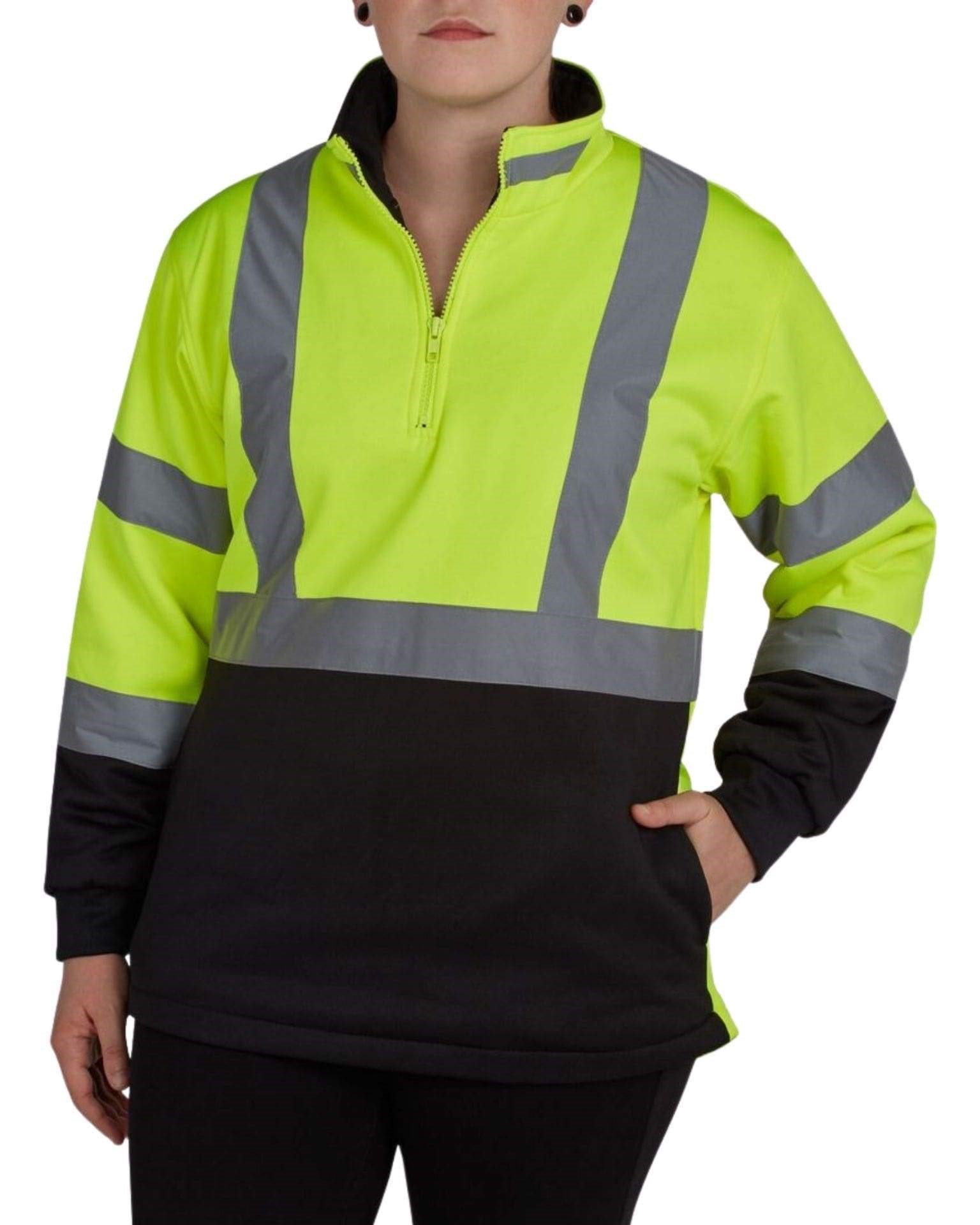  XuuSHA Safety Clothing high Visibility Fleece Jacket, Cycling Fishing  Coat Women Windbreaker Protective Safety Workwear (Color : Green, Size :  Medium) : Tools & Home Improvement