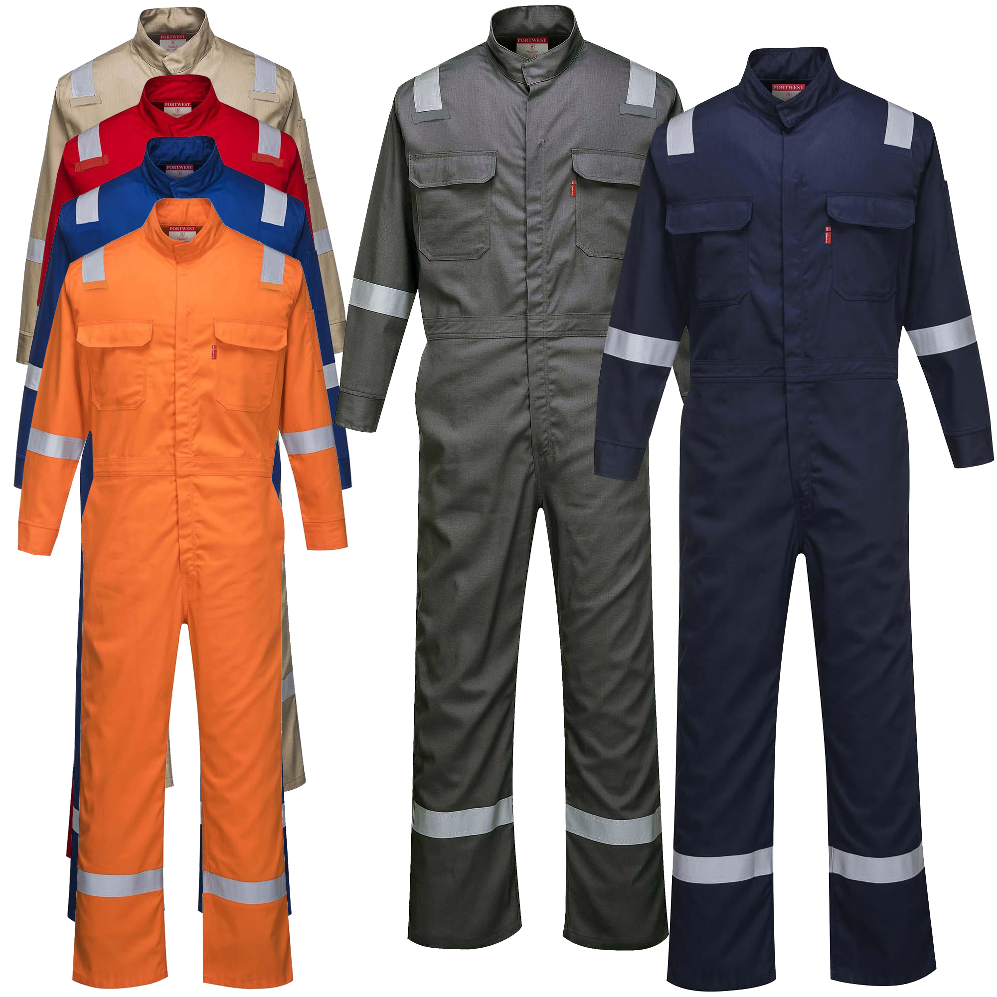Flame Resistant - Coveralls with Reflective Tape
