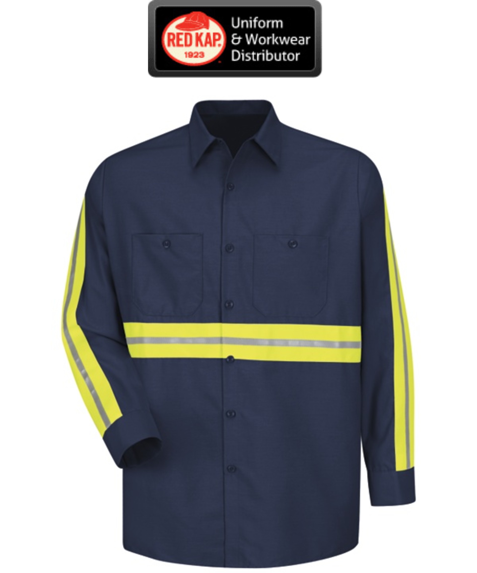 Red Kap Enhanced Visibility Long Sleeve Button-Down Work Shirt