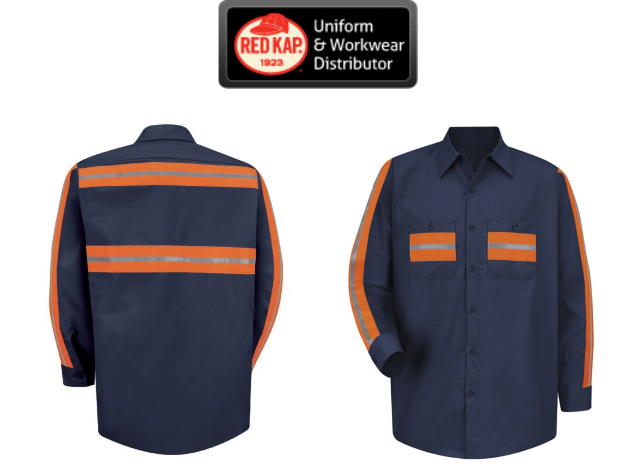 Red Kap Enhanced Visibility Long Sleeve Button-Down Work Shirt