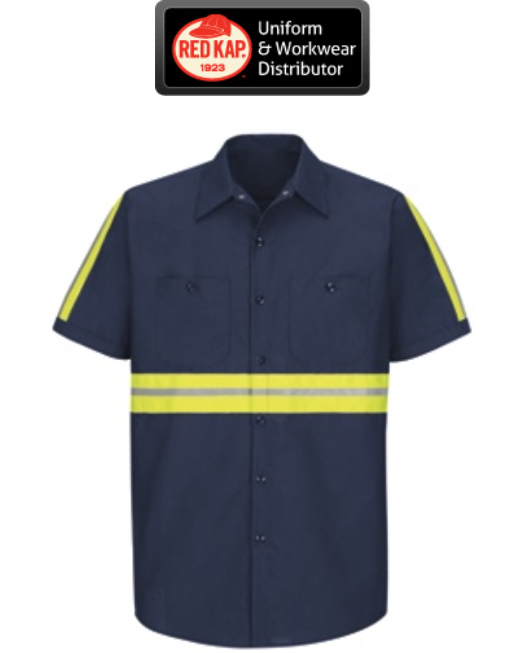 Red Kap Enhanced Visibility Short Sleeve Button-Down Work Shirt